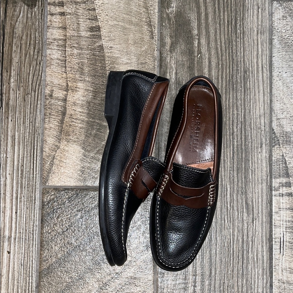 Florsheim Men's Black and Brown Leather Penny Loafers